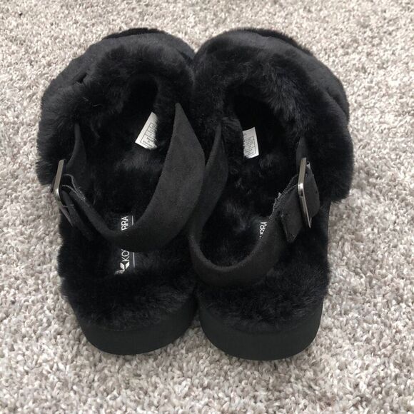 Koolaburra UGG Fuzz’d Out Black Sandal Women’s Size 7 - Picture 3 of 6